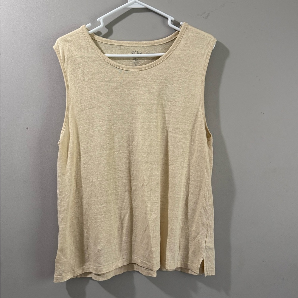 J. Crew Beige Scoop Neck Sleeveless Tank